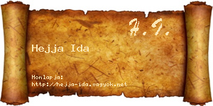 Hejja Ida névjegykártya